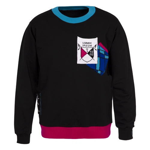 Толстовка с вязаными элементами, черная, размер XL Толстовка с вязаными элементами, черная, размер XL