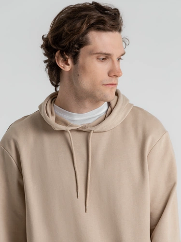 Толстовка с капюшоном унисекс Hoodie, бежевая Толстовка с капюшоном унисекс Hoodie, бежевая