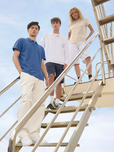 Рубашка поло унисекс Pulse, синяя (джинс) Рубашка поло унисекс Pulse, синяя (джинс)