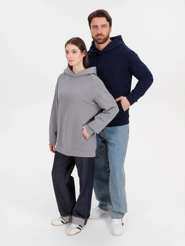 Худи оверсайз унисекс Outshine, серое Худи оверсайз унисекс Outshine, серое