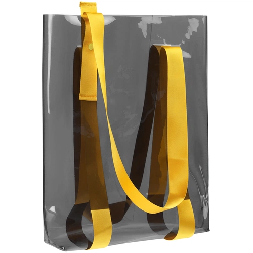 Шопер Clear Fest, прозрачный серый с желтыми ручками Шопер Clear Fest, прозрачный серый с желтыми ручками
