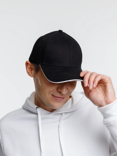 Бейсболка Spiker, черная с белым Бейсболка Spiker, черная с белым