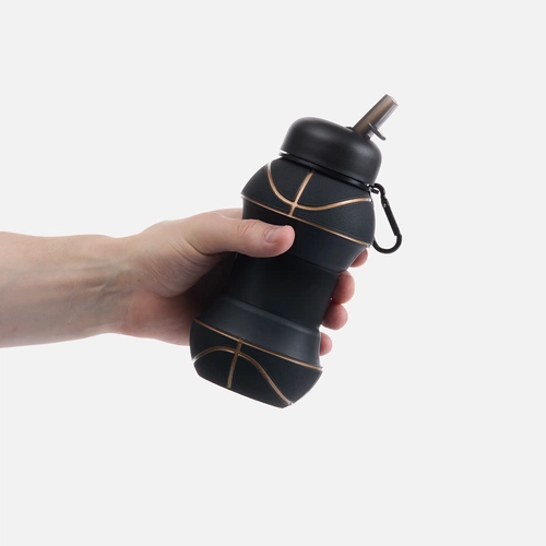 Складная бутылка для воды Basketball Flex, черная Складная бутылка для воды Basketball Flex, черная