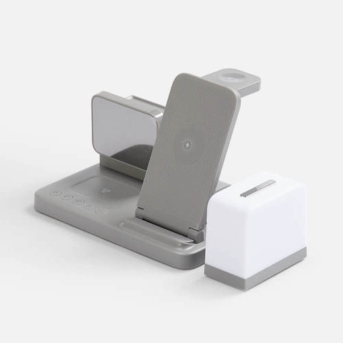 Зарядная станция с электронными часами и подсветкой Large Charge ver.3, серая Зарядная станция с электронными часами и подсветкой Large Charge ver.3, серая