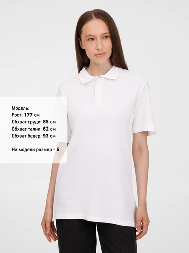 Рубашка поло унисекс Tervise, белая Рубашка поло унисекс Tervise, белая