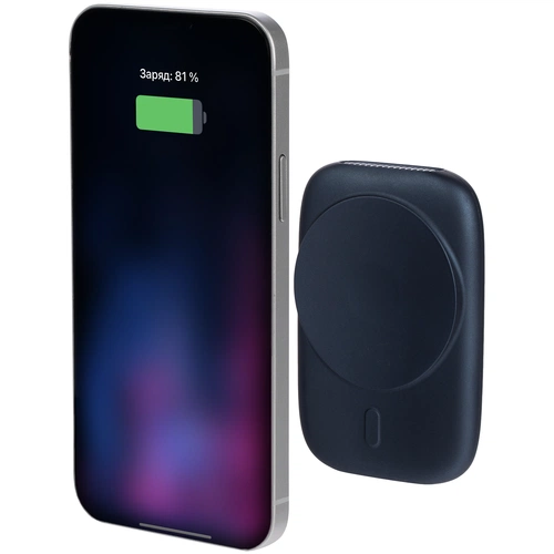 Универсальный магнитный аккумулятор Feel Motion, 5000 мАч, темно-синий Универсальный магнитный аккумулятор Feel Motion, 5000 мАч, темно-синий