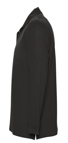 Рубашка поло мужская с длинным рукавом Star 170, черная Рубашка поло мужская с длинным рукавом Star 170, черная