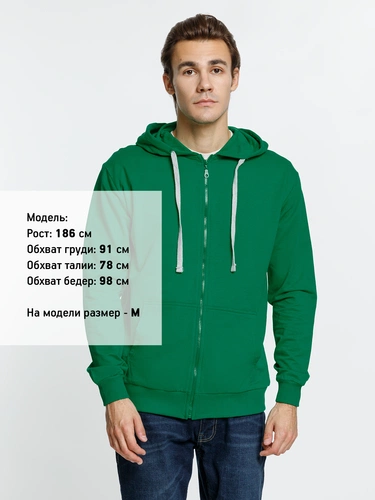 Толстовка на молнии с капюшоном Siverga, зеленая Толстовка на молнии с капюшоном Siverga, зеленая
