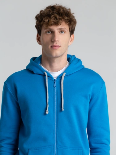 Толстовка с капюшоном на молнии Unit Siverga Heavy, бирюзовая Толстовка с капюшоном на молнии Unit Siverga Heavy, бирюзовая