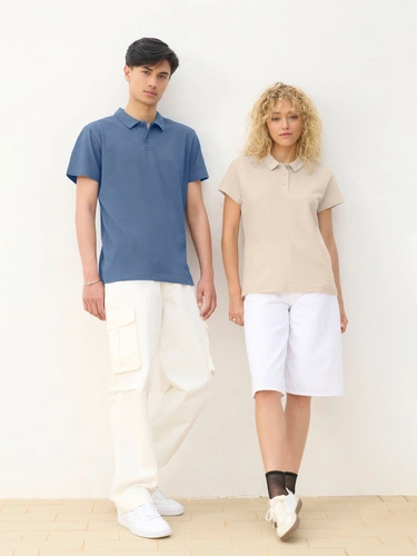 Рубашка поло женская Pacific Women, синяя (джинс) Рубашка поло женская Pacific Women, синяя (джинс)