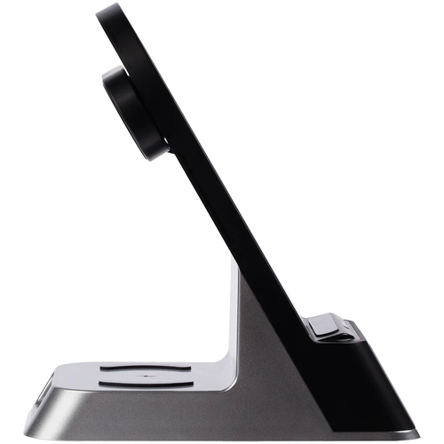 Зарядная станция с часами E-Store для смартфона, часов и наушников, черная Зарядная станция с часами E-Store для смартфона, часов и наушников, черная