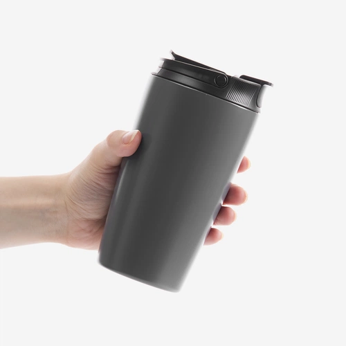 Термостакан с двумя поильниками Duetta, серый Термостакан с двумя поильниками Duetta, серый