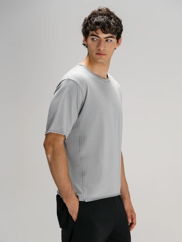 Футболка оверсайз унисекс Vozduh, светло-серая Футболка оверсайз унисекс Vozduh, светло-серая