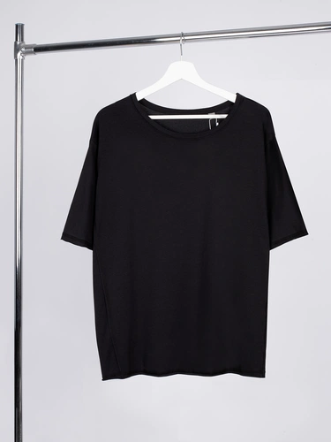 Футболка оверсайз унисекс Vozduh, черная Футболка оверсайз унисекс Vozduh, черная