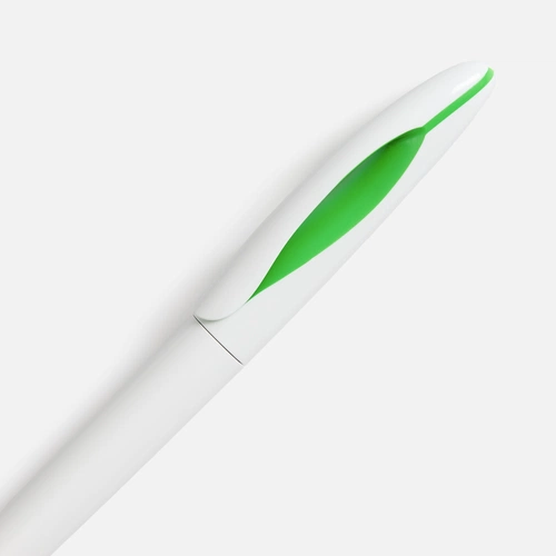 Ручка шариковая Nave, белая с зеленым Ручка шариковая Nave, белая с зеленым