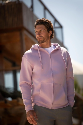 Толстовка мужская на молнии с капюшоном Amsterdam, красная Толстовка мужская на молнии с капюшоном Amsterdam, красная