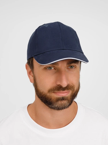 Бейсболка Buffalo, темно-синяя с белым Бейсболка Buffalo, темно-синяя с белым