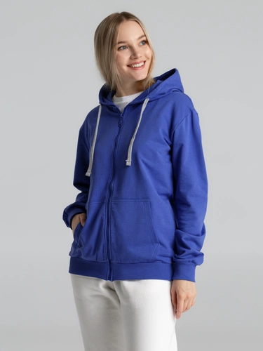 Толстовка на молнии с капюшоном Unit Siverga , ярко-синяя Толстовка на молнии с капюшоном Unit Siverga , ярко-синяя