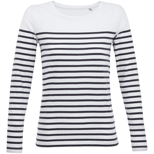 Футболка женская с длинным рукавом Matelot LSL Women, белая с синим Футболка женская с длинным рукавом Matelot LSL Women, белая с синим