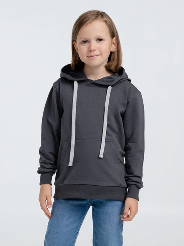 Толстовка с капюшоном детская Kirenga Kids, темно-серая (графит) Толстовка с капюшоном детская Kirenga Kids, темно-серая (графит)