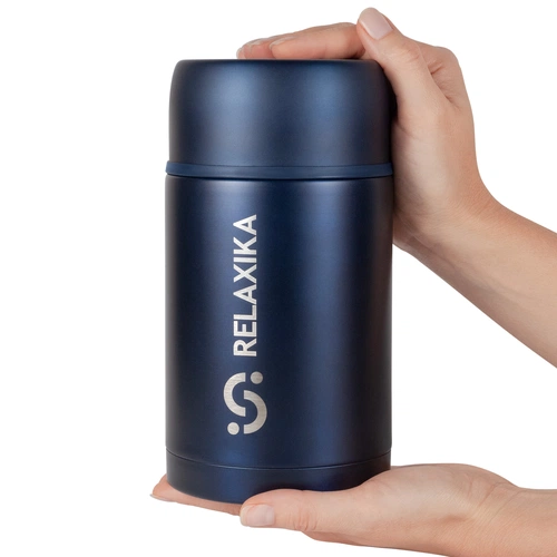 Термос для еды Relaxika 1000, темно-синий Термос для еды Relaxika 1000, темно-синий