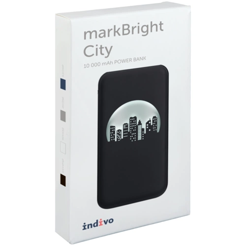 Аккумулятор с подсветкой markBright City, 10000 мАч, черный Аккумулятор с подсветкой markBright City, 10000 мАч, черный