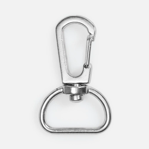 Застежка-карабин Snap hook, M, серебристая (хром) Застежка-карабин Snap hook, M, серебристая (хром)