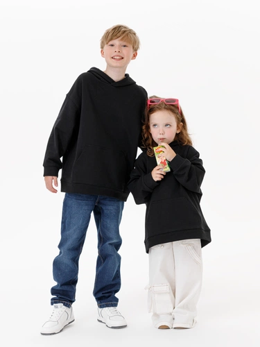 Худи детское оверсайз Houdini, черное Худи детское оверсайз Houdini, черное