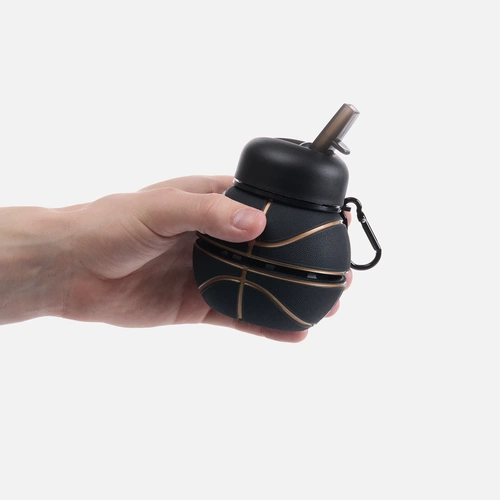 Складная бутылка для воды Basketball Flex, черная Складная бутылка для воды Basketball Flex, черная