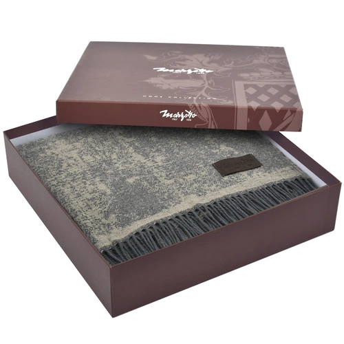 Плед Magnolia, серый с бежевым Плед Magnolia, серый с бежевым