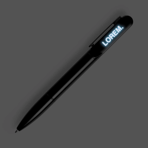 Ручка шариковая Lucenti с подсветкой логотипа, черная Ручка шариковая Lucenti с подсветкой логотипа, черная