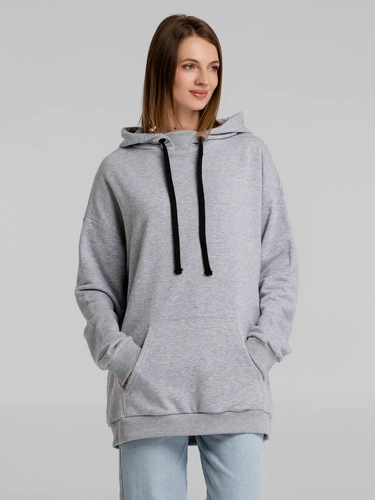 Худи оверсайз «Чистая соль», серый меланж Худи оверсайз «Чистая соль», серый меланж