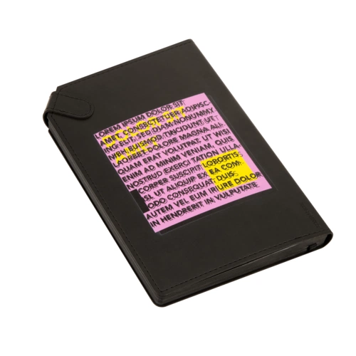 Ежедневник с гибкой обложкой, черный с УФ-печатью Ежедневник с гибкой обложкой, черный с УФ-печатью