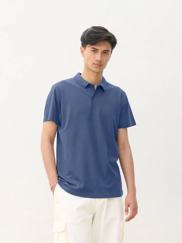 Рубашка поло унисекс Pulse, синяя (джинс) Рубашка поло унисекс Pulse, синяя (джинс)