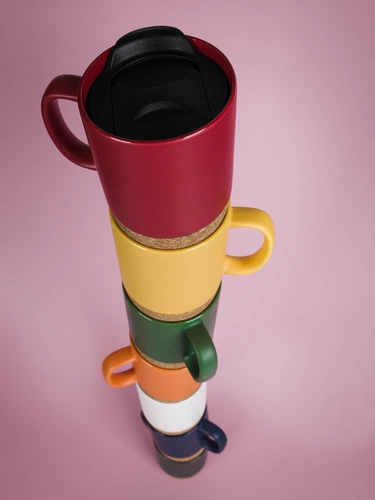 Кружка с пробковой подставкой Corky Walk, серая Кружка с пробковой подставкой Corky Walk, серая