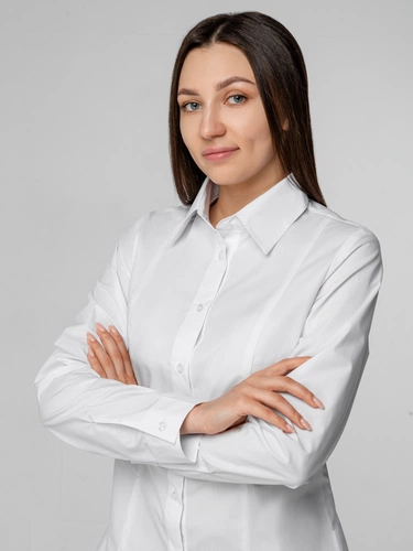 Рубашка женская с длинным рукавом Collar, белая Рубашка женская с длинным рукавом Collar, белая