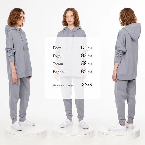 Худи унисекс H2, серое Худи унисекс H2, серое