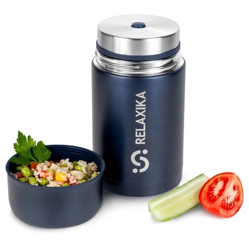 Термос для еды Relaxika 1000, темно-синий Термос для еды Relaxika 1000, темно-синий