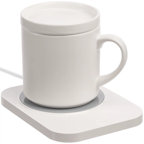 Кружка с подогревом и беспроводной зарядкой dualBase plus, белая Кружка с подогревом и беспроводной зарядкой dualBase plus, белая