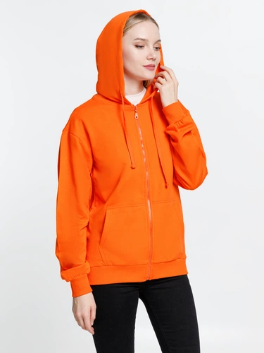 Толстовка на молнии с капюшоном Siverga 2.0, оранжевая Толстовка на молнии с капюшоном Siverga 2.0, оранжевая