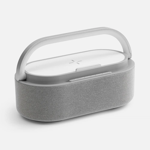 Колонка с часами и беспроводной зарядкой Veske ver.2, серая Колонка с часами и беспроводной зарядкой Veske ver.2, серая