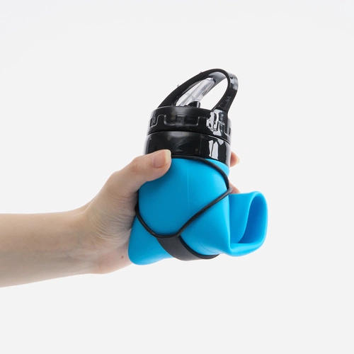 Складная бутылка для воды Langfossen, голубая Складная бутылка для воды Langfossen, голубая