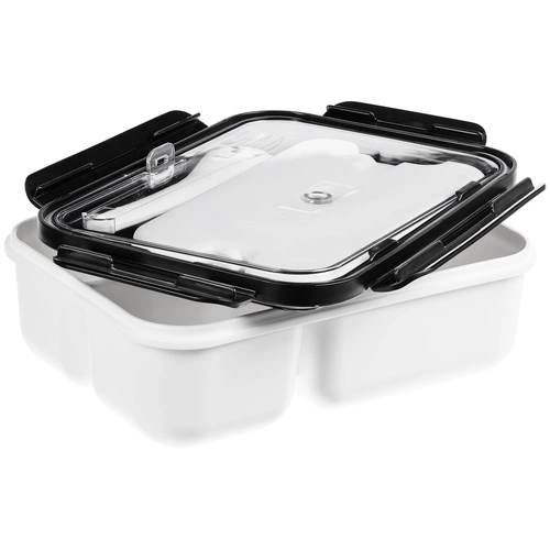 Ланчбокс Cibus с аккумулятором холода, белый с черным Ланчбокс Cibus с аккумулятором холода, белый с черным