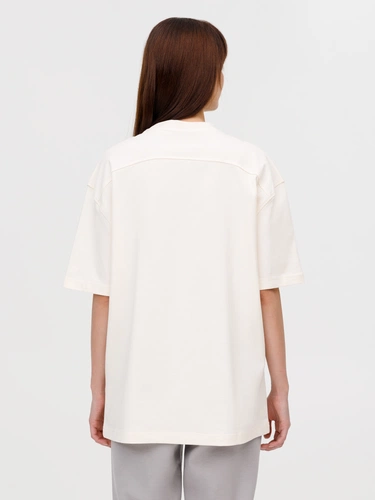 Футболка оверсайз унисекс Sideline, молочно-белая Футболка оверсайз унисекс Sideline, молочно-белая