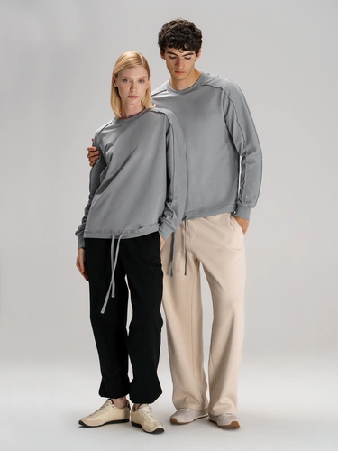 Свитшот унисекс Vozduh, светло-серый Свитшот унисекс Vozduh, светло-серый