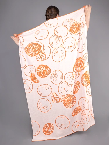 Плед Citrion, оранжево-белый Плед Citrion, оранжево-белый