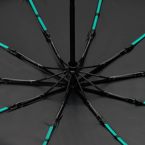 Зонт складной Skymate с УФ-защитой и ручкой-карабином, черный Зонт складной Skymate с УФ-защитой и ручкой-карабином, черный