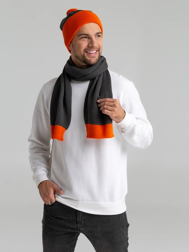 Шарф Snappy, темно-серый с оранжевым Шарф Snappy, темно-серый с оранжевым