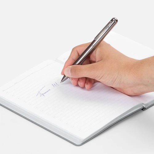 Ручка шариковая Scribo, серо-стальная Ручка шариковая Scribo, серо-стальная