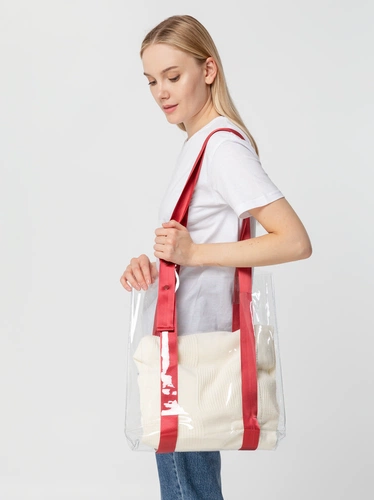Шопер Clear Fest, прозрачный с красными ручками Шопер Clear Fest, прозрачный с красными ручками
